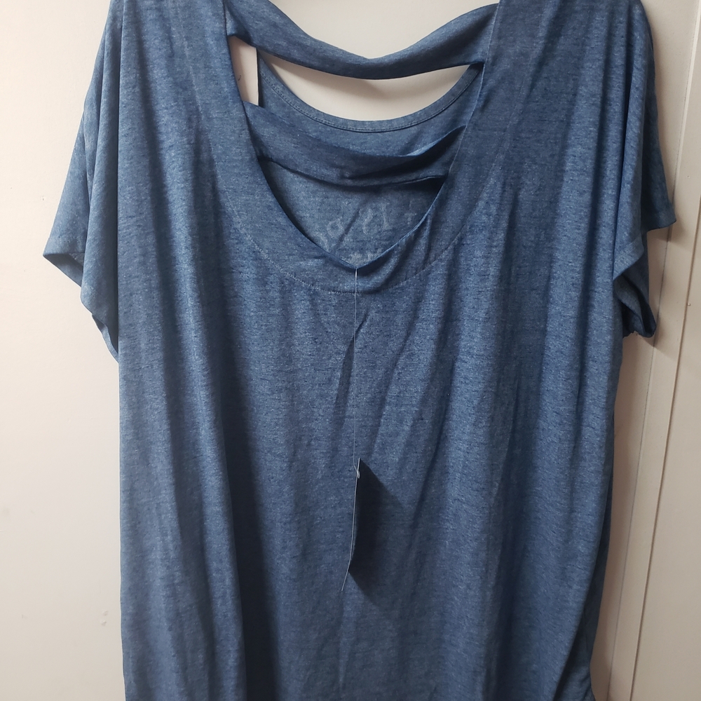 Vibrant Blue and Yellow Short Sleeve Tee - Picture 3 of 3